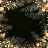 Zakelijke kerstkaart bedankt met gouden lichtjes en takken Achterkant