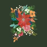 Zakelijke kerstkaart botanische kerstster bloemen 2