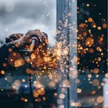 Zakelijke kerstkaart bouw met jaartal 2027 met bouwhelm  2
