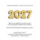 Zakelijke kerstkaart bouw met jaartal 2027 met bouwhelm  3