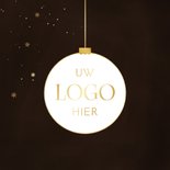 Zakelijke kerstkaart bruin sneeuwvlokjes goud 2