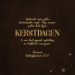 Zakelijke kerstkaart bruin sneeuwvlokjes goud 3