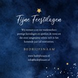 Zakelijke kerstkaart chic blauw sterren goud 3