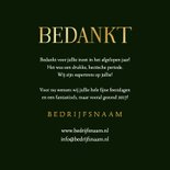 Zakelijke kerstkaart dennentakjes sneeuw goud bedankt 3