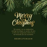 Zakelijke kerstkaart dennentakken goud merry christmas 3