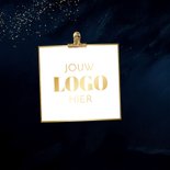 Zakelijke kerstkaart donkerblauw bedankt waterverf 2