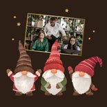 Zakelijke kerstkaart gnome kabouter fijne kerst goud logo 2