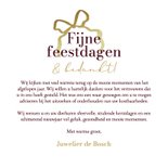 Zakelijke kerstkaart goud strikjes fotocollage sterren rood Achterkant