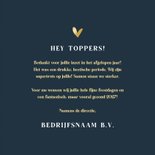 Zakelijke kerstkaart gouden kerst donkerblauw met hart 3