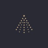 Zakelijke kerstkaart gouden sterren kerstboom Achterkant