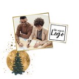 Zakelijke kerstkaart goudlook cirkel kerstboom illustratie 2