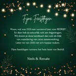 Zakelijke kerstkaart groen bedankt lampjes 2026 koperlook 3