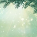 Zakelijke kerstkaart groen gekleurde kristallen kerstballen Achterkant