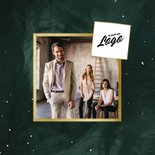 Zakelijke kerstkaart groene waterverf met goudlook 2026 2