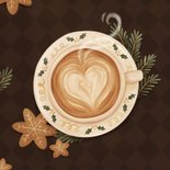 Zakelijke kerstkaart horeca cappuccino met goudfolie 2