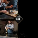 Zakelijke kerstkaart horeca fotocollage logo champagne 2