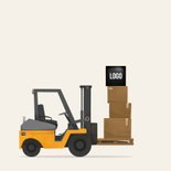 Zakelijke kerstkaart inpakbedrijf heftruck foto's logistiek 2