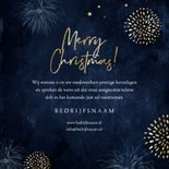 Zakelijke kerstkaart kerstbal buurwerk sterren goud blauw 3