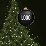 Zakelijke kerstkaart kerstboom lampjes goud sterren 2