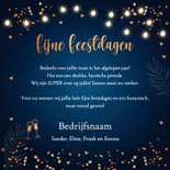 Zakelijke kerstkaart lampjes bedankt koperlook blauw 3