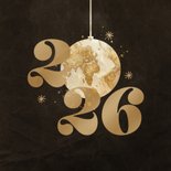 Zakelijke kerstkaart marmer wereldkaart 2026 2