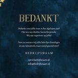 Zakelijke kerstkaart medewerkers bedankt sterren goud blauw 3