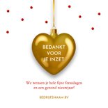 Zakelijke kerstkaart met hart Je bent goud waard 3