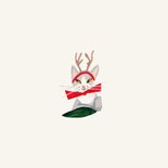 Zakelijke kerstkaart met poezen en kerst decoratie Achterkant