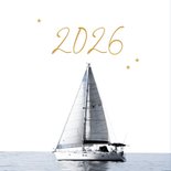 Zakelijke kerstkaart nautisch behouden vaart 2027 goud 2