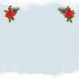 Zakelijke kerstkaart rendier roodborstjes in de sneeuw Achterkant