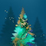 Zakelijke kerstkaart sjieke kerstboom waterverf 2