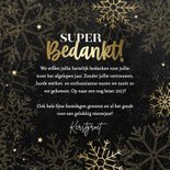 Zakelijke kerstkaart 'Super Bedankt!' gouden sneeuwvlokken 3