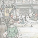 Zakelijke kerstkaart twee illustraties Anton Pieck 2