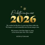Zakelijke nieuwjaarskaart 2026 fotocollage goud sneeuw groen 3