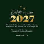 Zakelijke nieuwjaarskaart 2027 fotocollage goud sneeuw groen 3