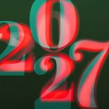 Zakelijke stijlvolle kerstkaart 2027 groen met rood 2