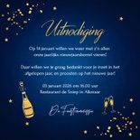 Zakelijke uitnodiging Nieuwjaarsborrel blauw goudlook 2026 3