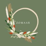 Zomaar kaart trend met droogbloemen krans 2