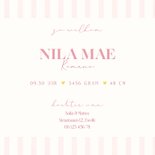 Zomers geboortekaartje met citroenen en roze streepjes 3