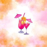 Zomerse uitnodiging verjaardag 40jaar tropisch Achterkant