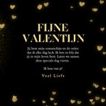 Zwart en gouden valentijnskaart met hartjes de liefste 3