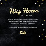 Zwarte geslaagdkaart you did it met gouden vlaggetjes 3