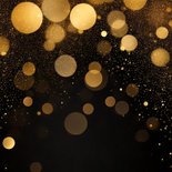 Zwarte kerstkaart met gouden 2027 met glitter Achterkant