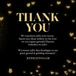 Zwarte kerstkaart zakelijk thank you met gouden hartjes 3