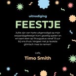 Zwarte uitnodiging kinderfeestje met foto en confetti 3