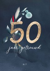 50 jaar huwelijksjubileum uitnodiging goudlook