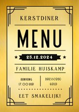 Art-deco filmposter stijl menukaart voor het kerstdiner