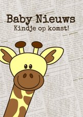 Baby nieuws! Giraffe krantprint