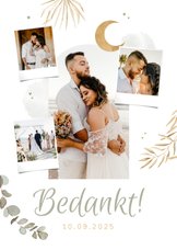 Bedankkaart trouwen Arabisch goud zon eucalyptus foto's