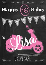 Birthday scooter 16 meisje-ByF